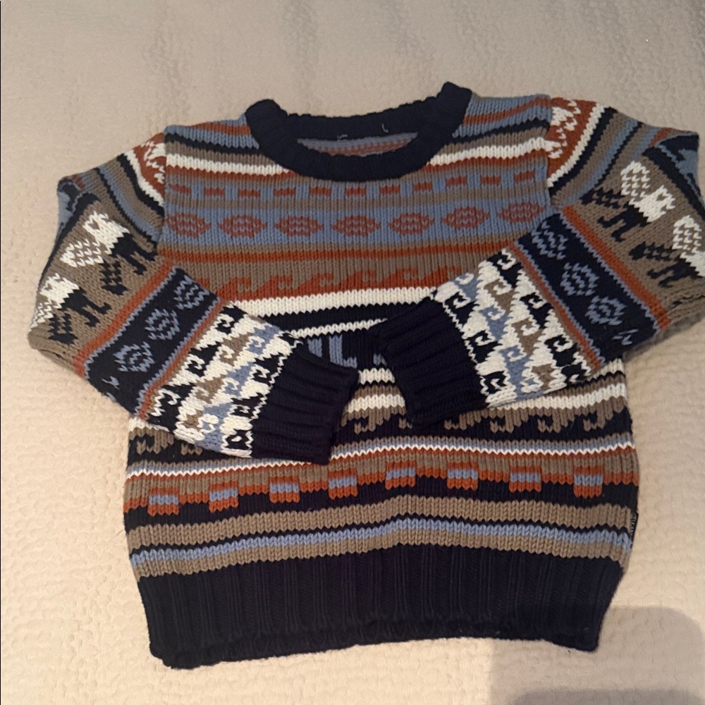 Cozy Multicolor Crewneck Kids Sweater
